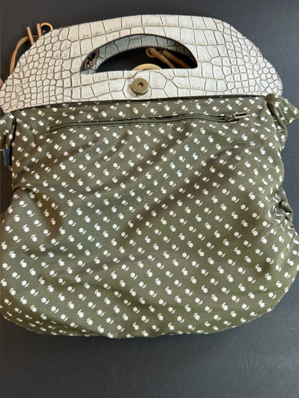 Guess Oasis Floral Canvas Frame Satchel Grommets Studs Y2K Handbag Purse GUC - Picture 12 of 16